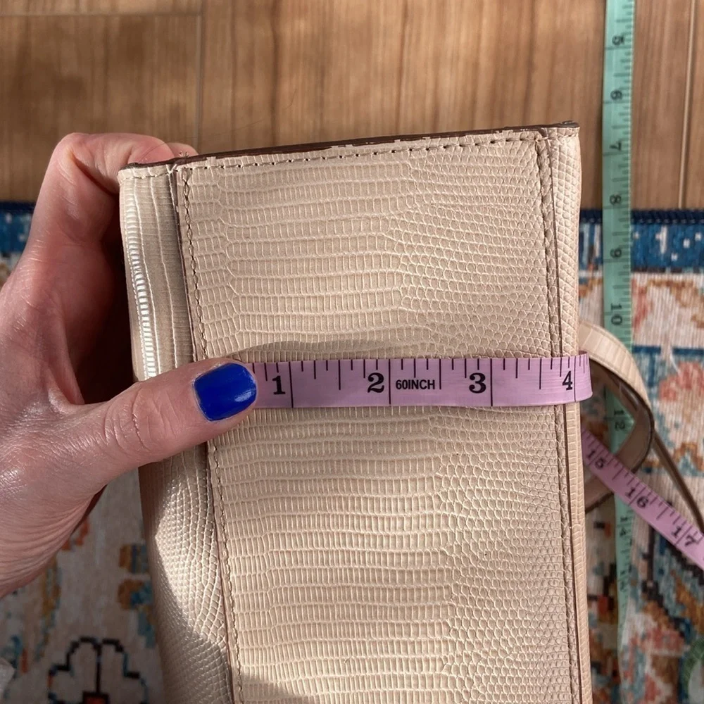 Anne Klein Bonded Satchel Triple Compartment Taupe Neutral Spring Crossbody